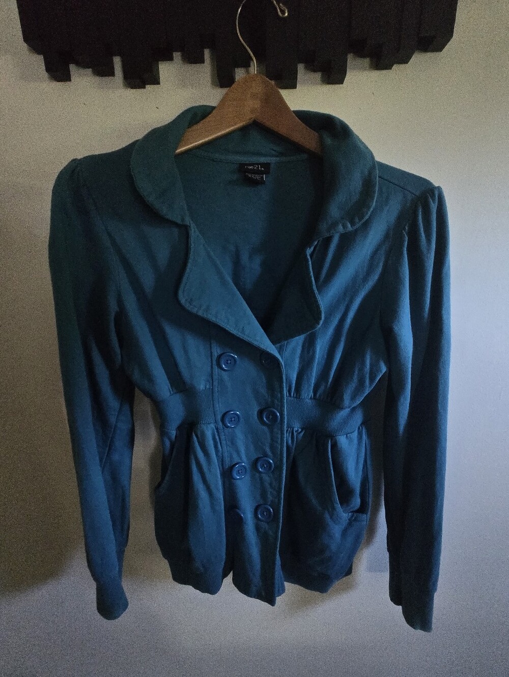 RUE 21 Teal Double-Breasted Women's Jacket